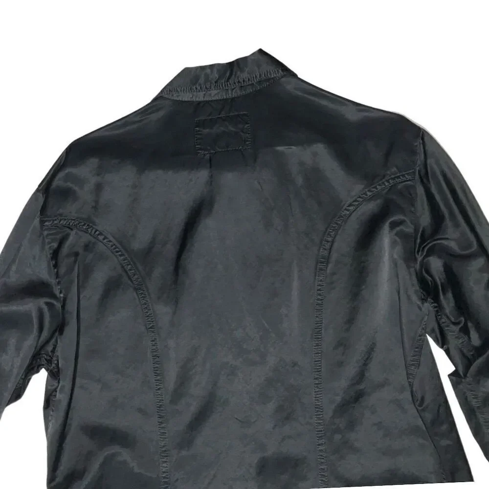 🖤 Diesel‎ Italy Satin Western Shirt | Size L | Black Luxe Rockstar Vibe